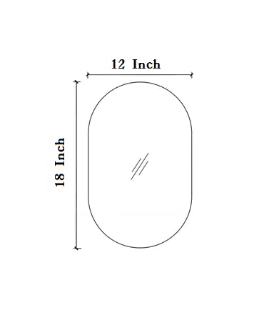 SEVEN HORSES Easy Stick Capsule Shape Real Mirror (Size 12 X 18)