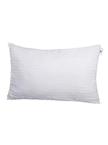 ROMEE 18 x 28 Inches Satin Fabric Soft Microfiber Bed Pillow Set of 1 (White)