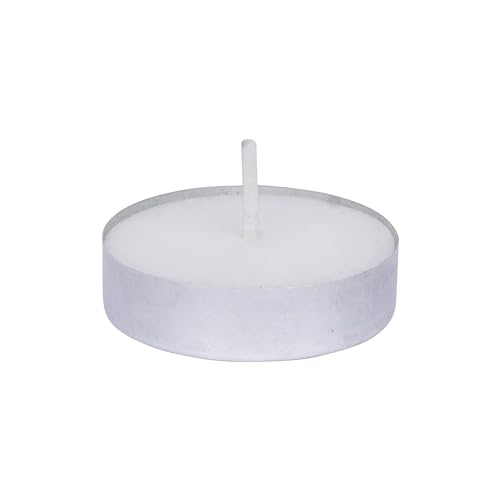 VEDHAN - Wax Tealight Candles - Pack of 100, 4 Hours Burning Time, 100% Fully Refined Paraffin Wax, Unscented, Smokeless, Dripless, for Home Decor, Offices & Other Occasions (White)