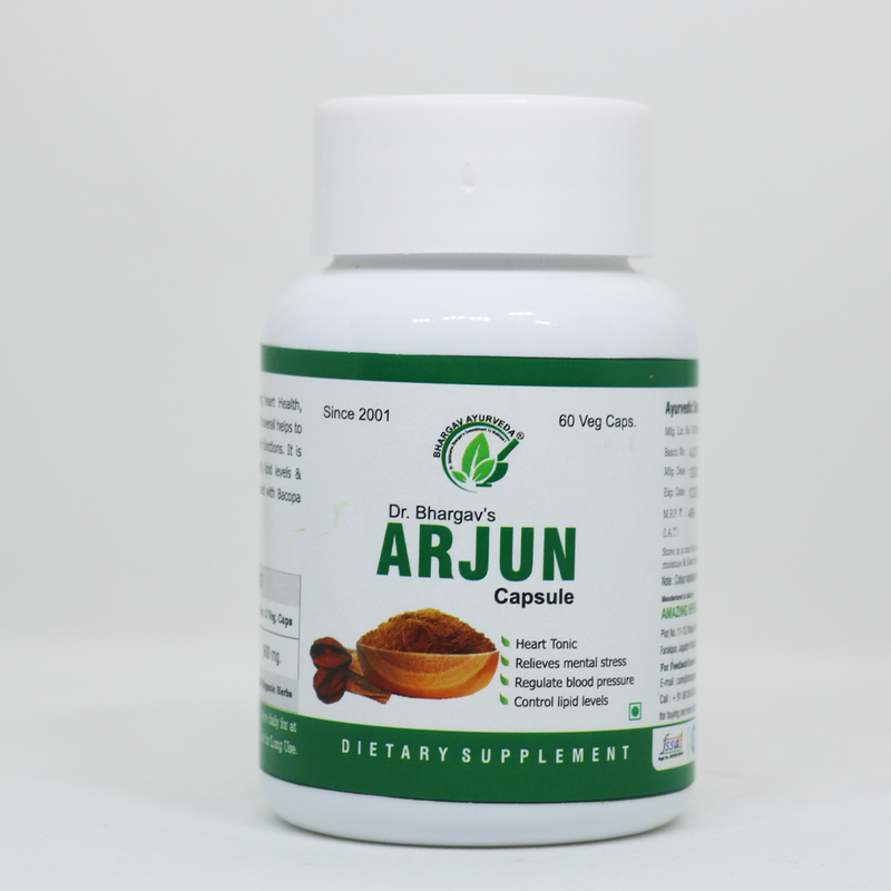 Dr.Bhargav’s I Arjun Capsule | Relieves Mental Stress| Cardio Vascular I Strengthens heart I Cardiac Muscle | Low BP I Puskarmool | Accelerate bone cells | Helps Heal Cartilage | 60 Capsules