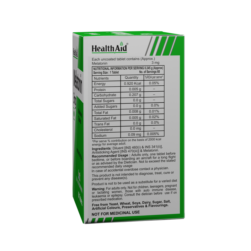 HealthAid I Melatonin 3mg I 60 Tablets