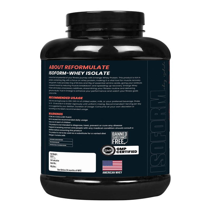 Reformulate I Isoform I  Whey Isolate I Your Daily Meal Replacement Formula I 27G Protein | 6.1G BCAA | 12.9G EAA | O g Sugar I Enhance Recovery I 100% Authentic I Premium Ingredients I Nutraceutical I Serving 60 I Chocolate I 2 KG