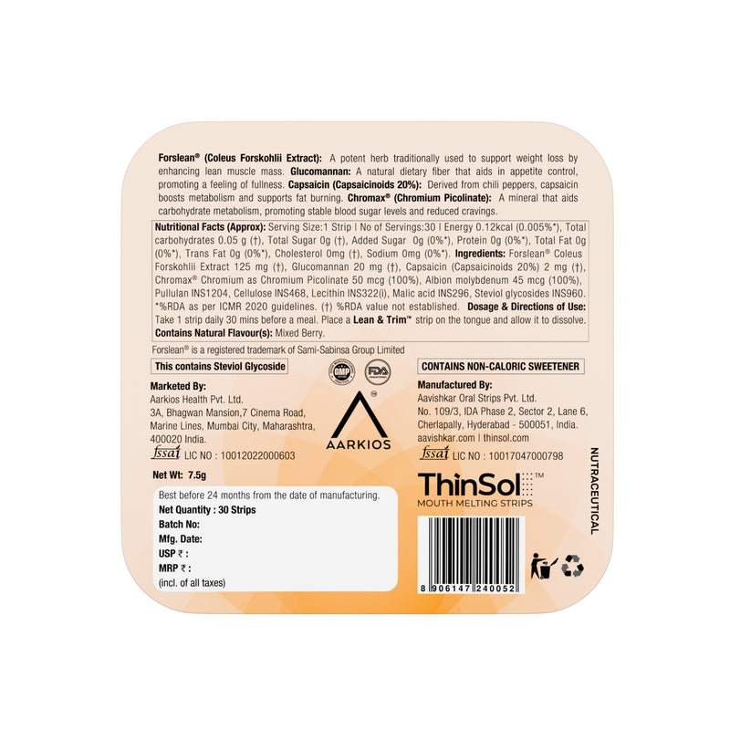 HealthAid I Lean & Tirm I Thi Solves I 30 Oral Strips