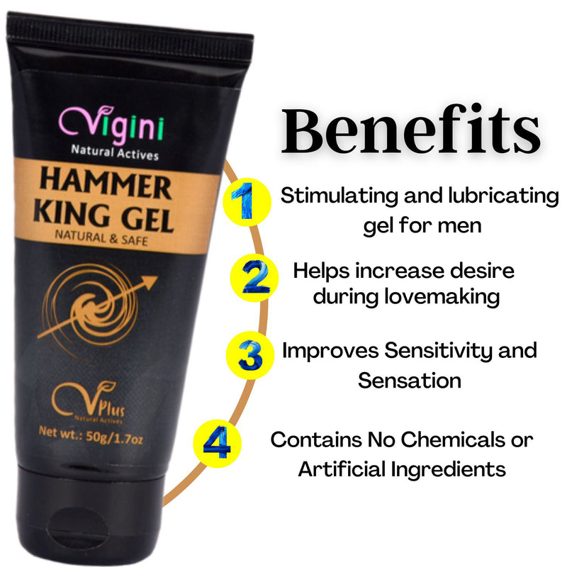 Vigini Hammer King Sexual Lubricant Lube Massage Cream Gel & CFC Free 9Inch Lubricants Enhancer Delay Spray For Men -80ml