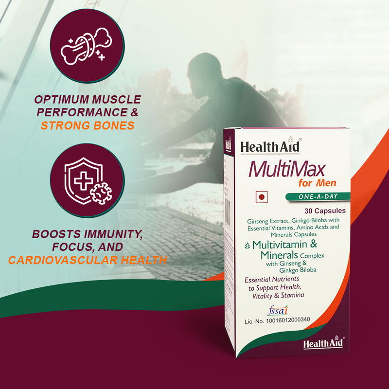 HealthAid I MultiMax for Men I Multivitamins for Men I 30 Softgel Capsules