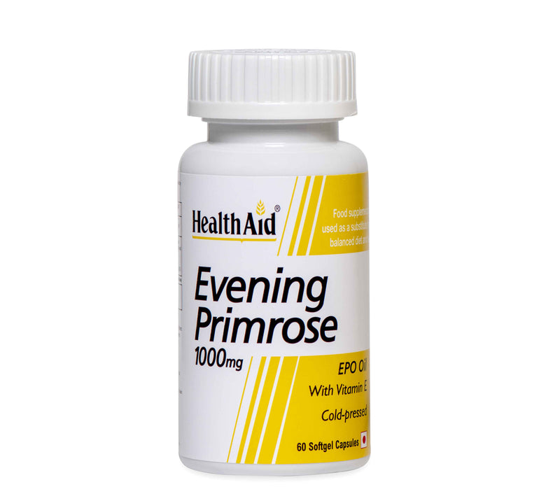 HealthAid I Evening Primrose Oil 1000 mg with Vitamin E I 60 Softgel Capsules