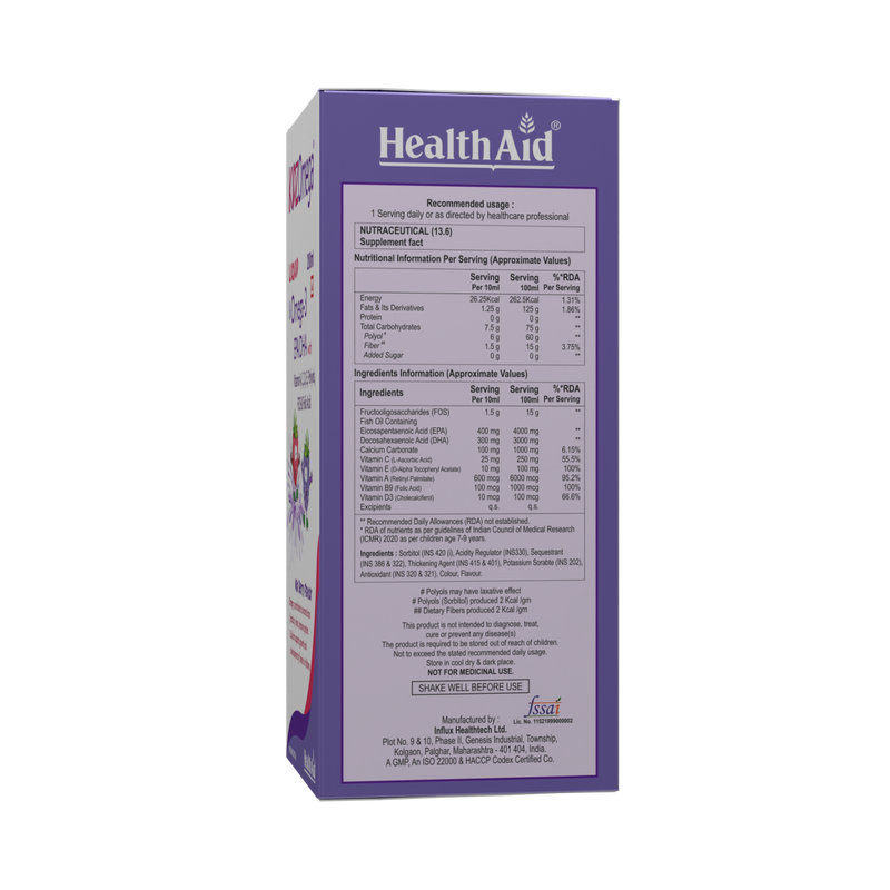 HealthAid I KidzOmega I Omega 3 Syrup for Children I 200ml