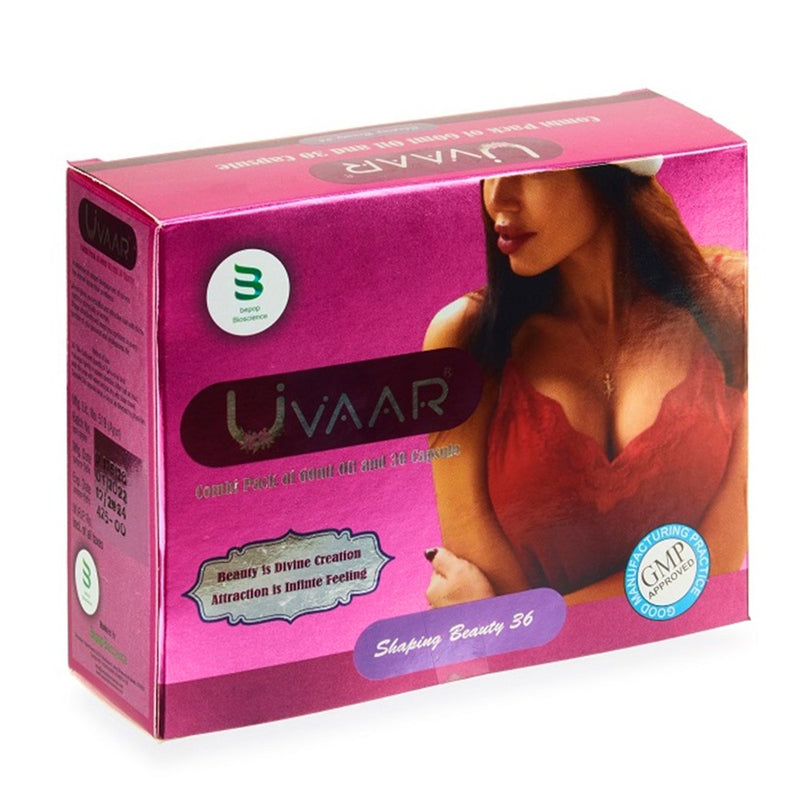 Uvaar I Breast Oil for Women I 60 ML & 30 Capsules