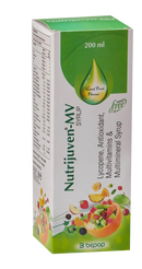 Nutrijuven I MV Syrup I Lycopene I Antioxidant I Multivitamins I Multimineral Syrup I Free Sugar I Mixed Fruit Flavour I 200 ML