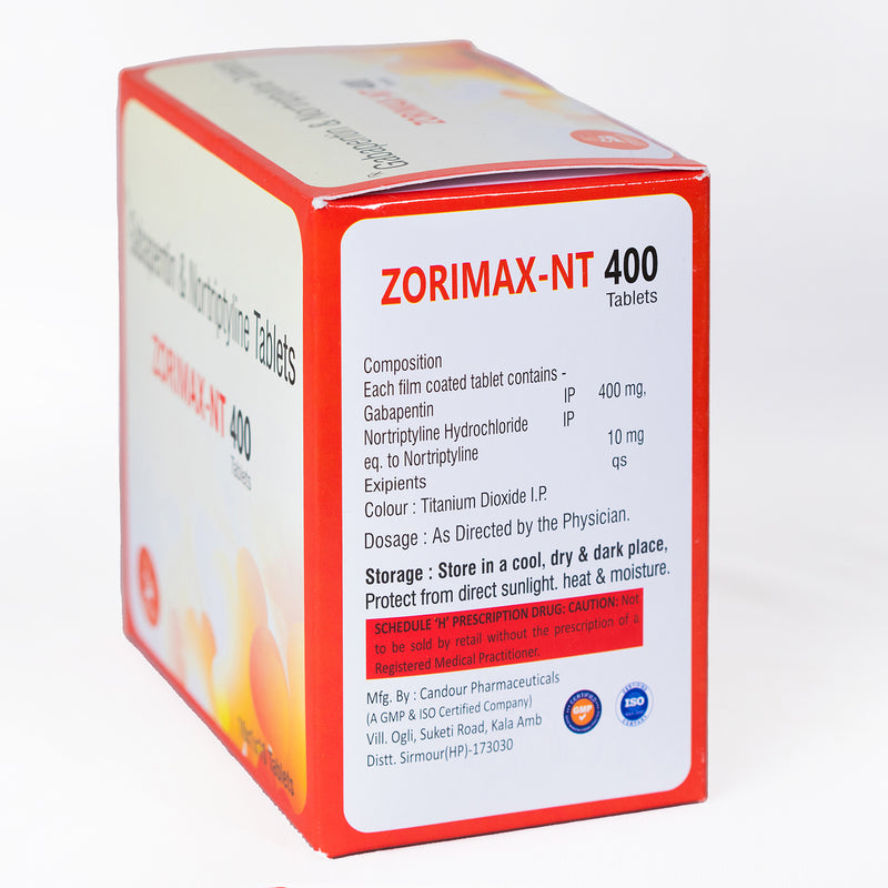 Zorimax NT 400 I Gabapentin I 10 Tablets