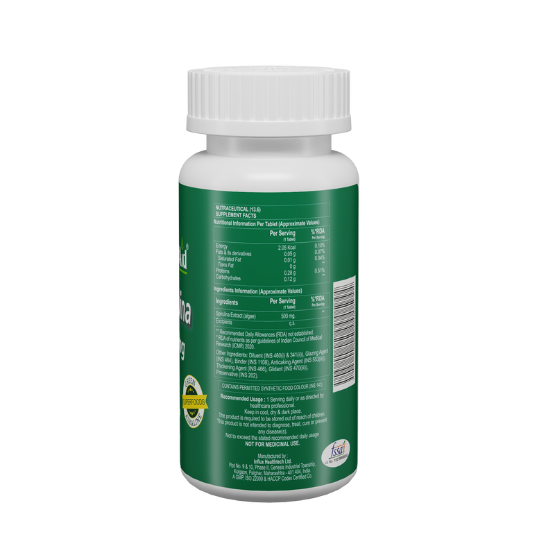 HealthAid I Spirulina 500 mg I 60 Tablets