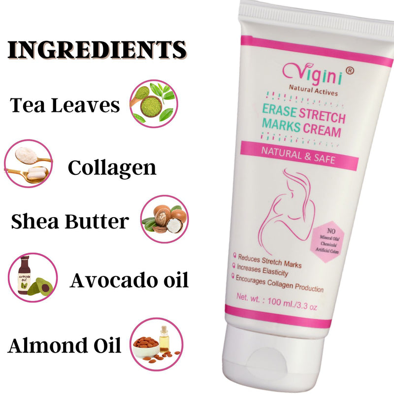 Vigini Erase Stretch Marks Scars Removal Cream Oil During After Pregnancy With Bio Oil-100gm