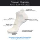 Tanman Organics Bamboo Fiber Unisex Ankle Socks (Odour Free) - White