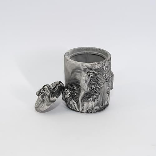 Greyt Eternal Blaze Concrete Modern Gray Ashtray with Lid