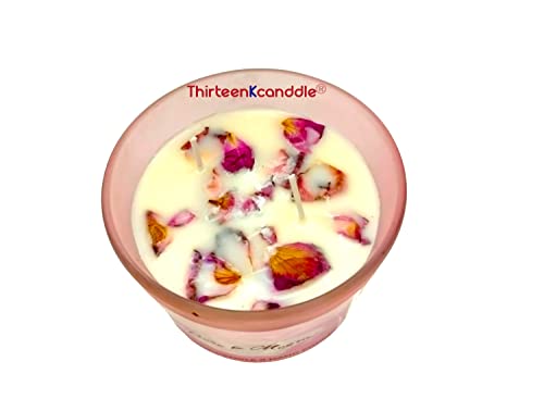 ThirteenKcanddle Rose Mogra Scented Aromatherapy Candles Naturals Soy Wax Gift Set for Festival Wedding Yoga Set of 1