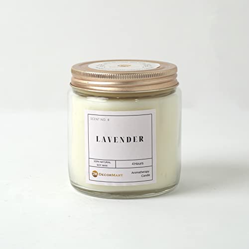 The Decor Mart Lavender Scented Candle Jar with Lid