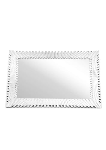 AR MODULERS Silver Squar Mounted Silver Mirror, Wall Mounted Chore Glass and Silver Living Room and Bedroom Mirror