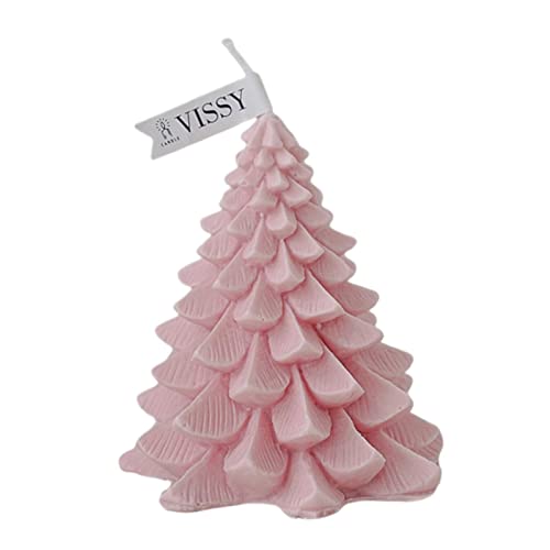 ATORSE® Christmas Tree Wax Scented Candle Creative Curve Home Decor Prop Skin Pink