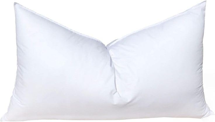 Luxurious Cotton Bed Pillow, 16x26 inches, Plush Polyester Filling, White, Stain-Resistant, Hypoallergenic (20x30)