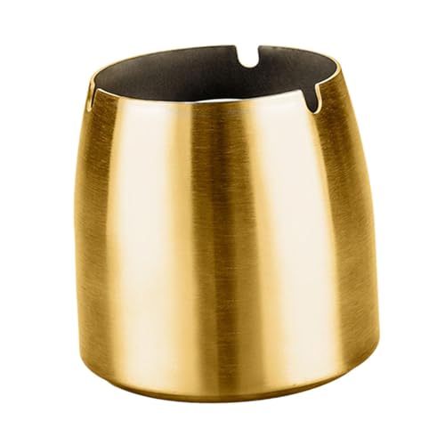 Tapered Ash Holder Portable Stainless Steel Ashtray for Villas Outdoor Patio Gold|Home & Garden|1 Stainless steel ashtray