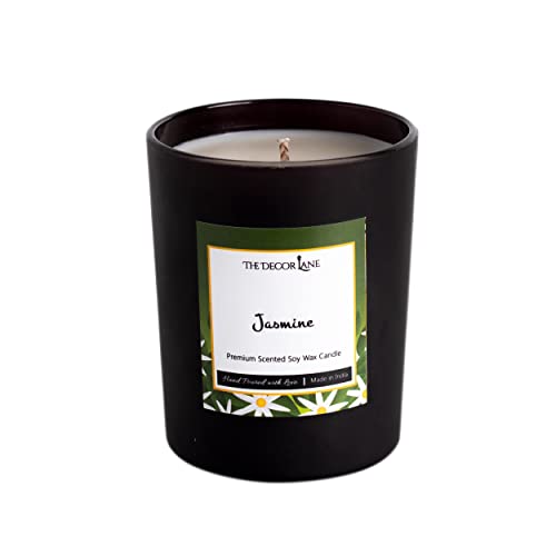 The Decor Lane Premium Soy Wax Scented Candle | 220 Grams | 44 Hours Burn Time | Ideal for Home Decor, Gifting & Aromatherapy | Set of 1 (Jasmine)