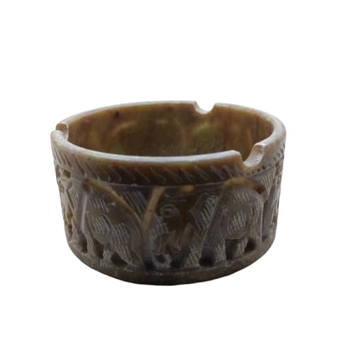 Enotstone Handcrafted Marble Ashtray, 4 Inch | Marble Home Decor