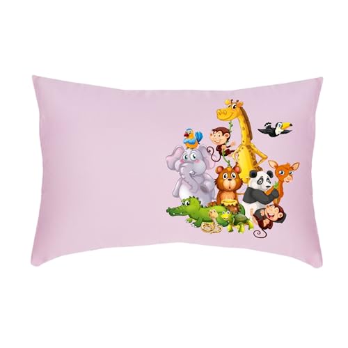 Lujoso Castle Personalized Pillow Set – includes 1 Pillow Insert and 1 Personalized Pillow Cover | Microfiber with Virgin Micro Fill | 100% Cotton Long Staple Cover | 20x20In | Baby Pink