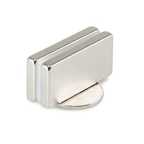 MAGNETICKS 5 Piece of 40mm x 20mm x 5mm Block Shape - Chrome Finish