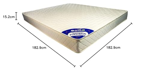 Sleepkraft Euphoria Luxury Memory Foam Mattress, 72 inches x 72 inches x 6 inches (Off-White)