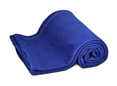 Wavva 500 TC Solid/Plain Light Weight Polar Fleece Single Warm Or Hot AC Blanket (90X60 Inches,(Blue) skinfriendly