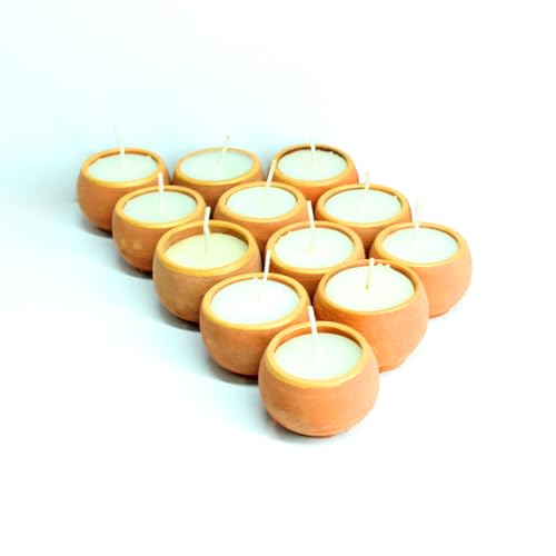 CRAFTLIPI Natural Ball Candles, Set of 12