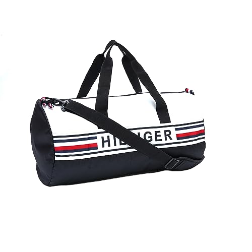 Tommy Hilfiger Kendall Polyester 28Cm Gym Bag Duffel for Unisex - Black+White