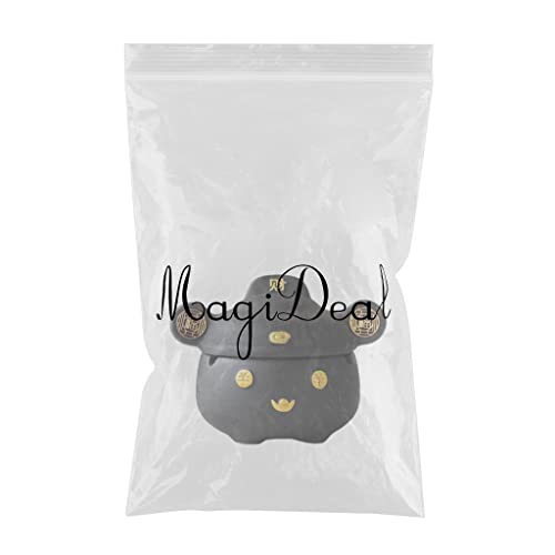 MYADDICTION Chinese God of Wealth Ashtray with Lid Feng Shui for Home Indoor Gift Black