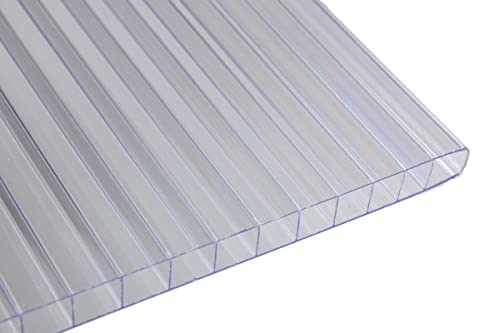 Falken Design Multiwall Polycarbonate Sheet, Greenhouse Cover Sheet, Clear, 12" x 28" x 8mm"