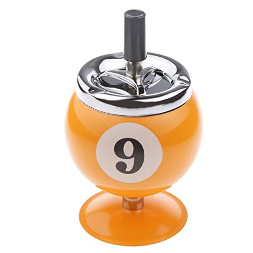 LOOM TREE Collectible Gift Aluminum Pool Billiard Ball Ashtray with Base Yellow 9 | Indoor Games | Billiards | Accessories & D?Co | Other Billiards Accs & D?Co