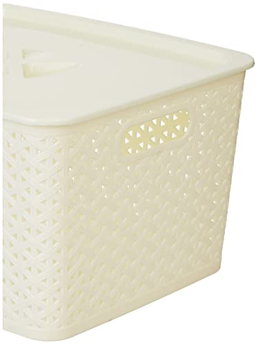 Aristo 335 Solitaire Plastic Multipurpose Storage Basket with Lid 15ltr|34.5 x 27.5 x 19cm