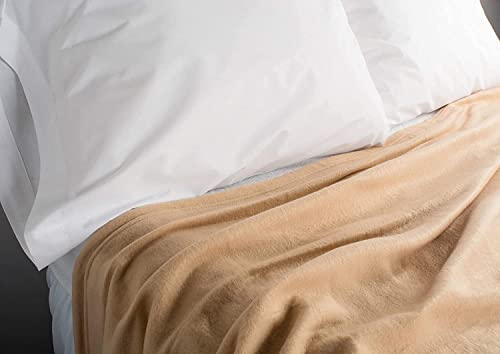 BREVARD 300 TC Solid/Plain Light Weight Polar Fleece Single Panipat Famous Warm or Hot AC Blanket (60X90 Inches, Beige)