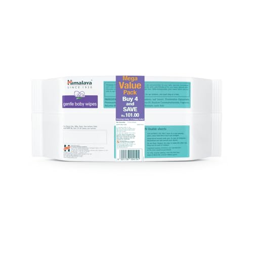 Himalaya Gentle Baby Wipes Mega Offer Pack (4N x 72's) Save Rs.101/-