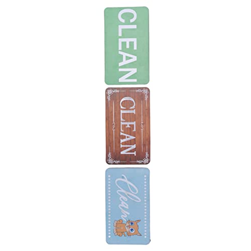 Ubersweet® Dishwasher Magnet Clean Dirty Sign Scratch Resistant Flexible Cute Double Sided 3 Pcs for Home Kitchen Decoration (Combination Two)