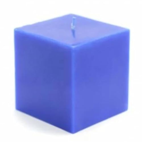 Smooth Scented Designer Square Pillar Candle Pack 2 | Home Decoration Candles | Diwali, Birthday, Valentines, New Year | 100 Hours | Set of 2 (3x3 Inch & 2x2 Inch) (Sky Blue)