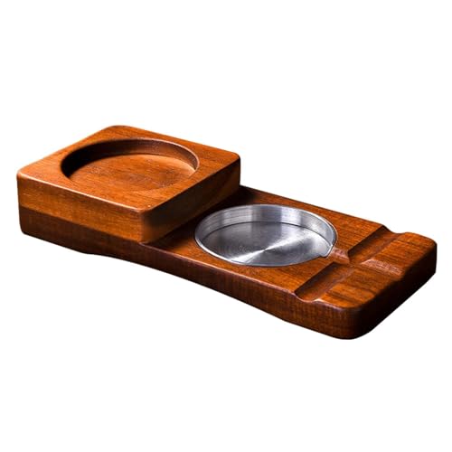 MERISHOPP Glass Tray and Cigar Holder Rustic Gifts for Men Ashtray for Office Home Bar