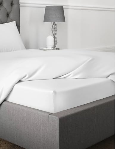 WCX Cotton Rich 680 TC Plain White Solid bedsheet - King Size White bedsheet for Double Bed