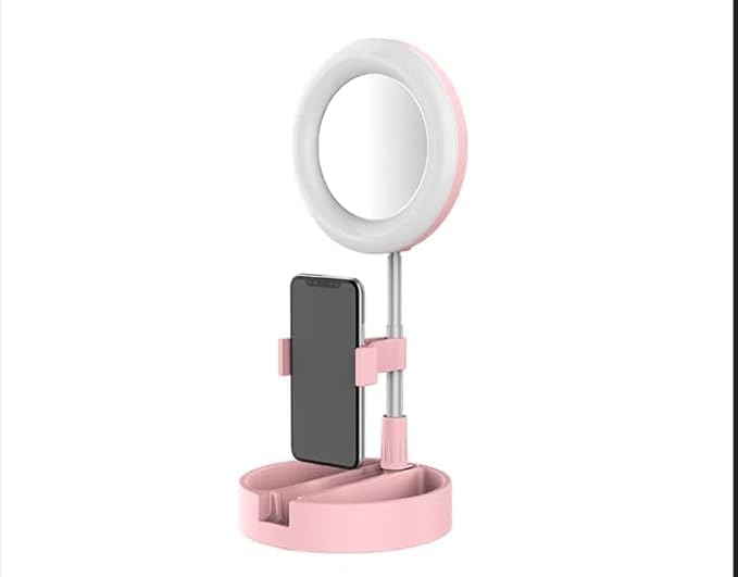 AADCART LED Dressing Table Round Selfie Mirror for Makeup | Light Ring Lamp Adjustable with Mobile Holder for Photography | for Outdoor, Function, Marriage