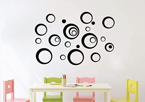 VVWV Wall Decal Circle Wall Stickers for Educational Kids Room School Office Living Room Study Room Home & Kitchen Decor L x H 80 x 50 Cms