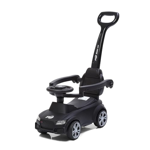 Fun Ride Car Ride On - R8 3-in-1 for Kids with Parent Handle, Music, Light, Backrest & Storage - 1 to 3 Years, Kids Indoor/Outdoor Toy Car for Boys and Girls- (Upto 20 Kg) (Black)