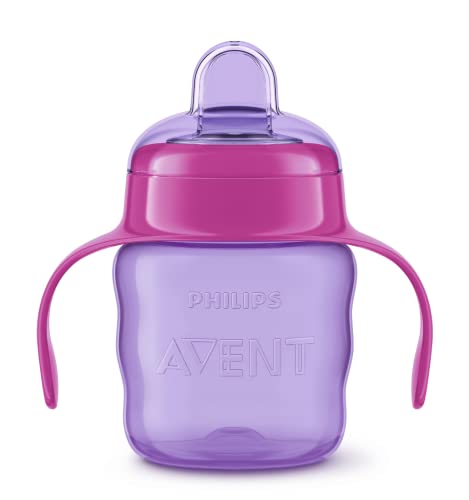 Philips Avent Silicone Rubber Classic Soft Spout Cup, (Pink/Purple) 200 ML 1 Piece