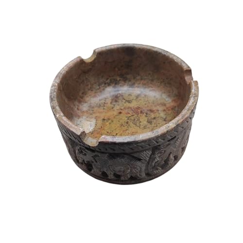 Enotstone Handcrafted Marble Ashtray, 4 Inch | Marble Home Decor