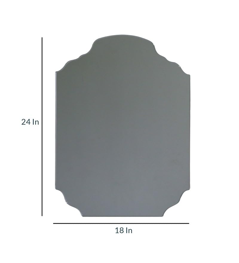 Venetian Design Extra Clear Arch Crown Shaped Frameless Wall Mirror | 24 x 18 Inches | Mirror for Bathrooms