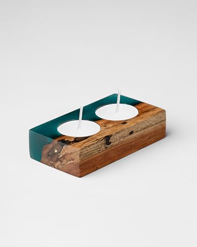 SILKEN Island Paradise Wood and Epoxy Tea-Light Holder