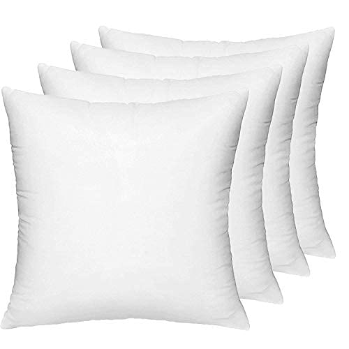 ROYAL SECRET Microfiber Cushion Size 18 X 18 Inch Set of 5, Off White